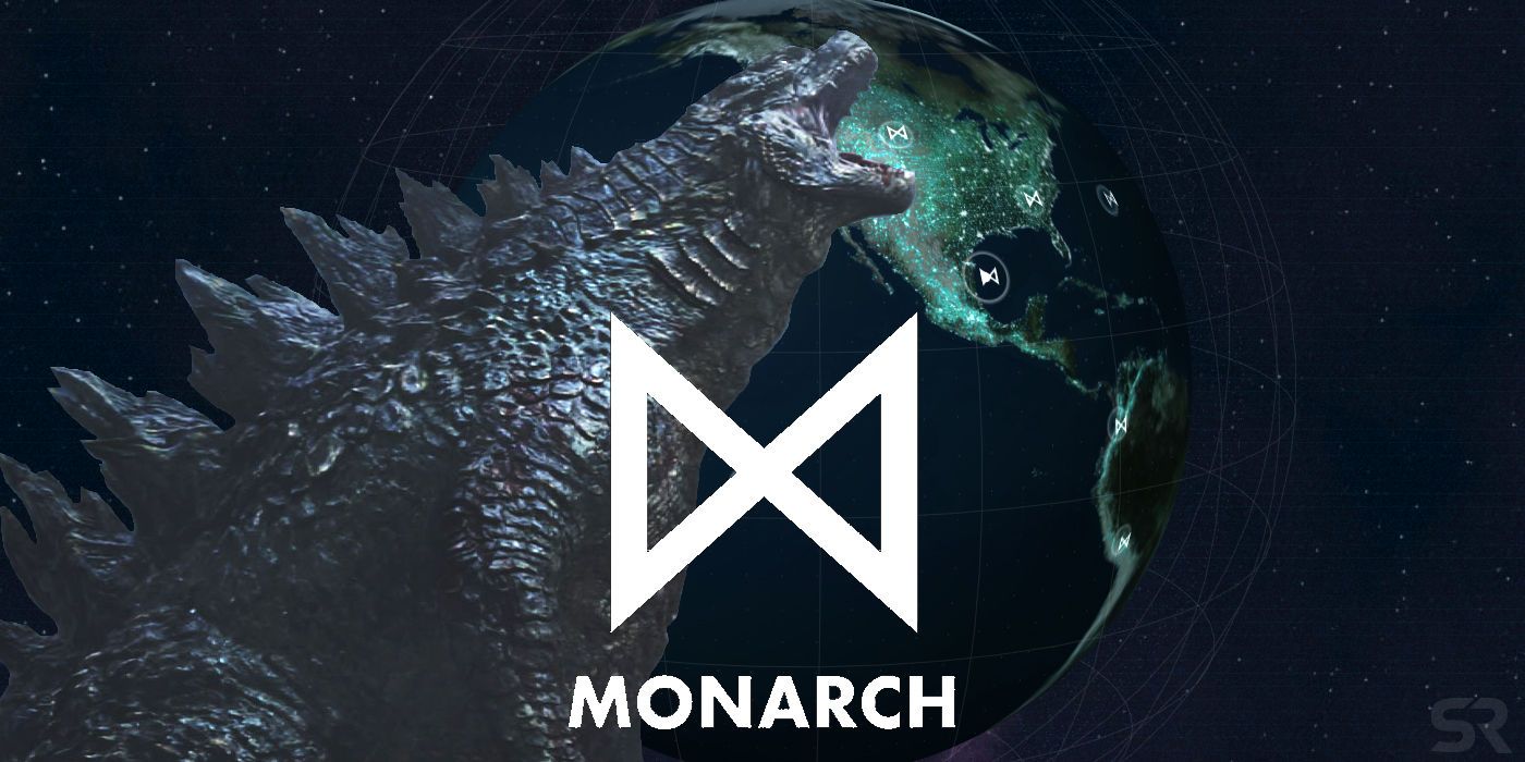 The Monarch logo and Godzilla.