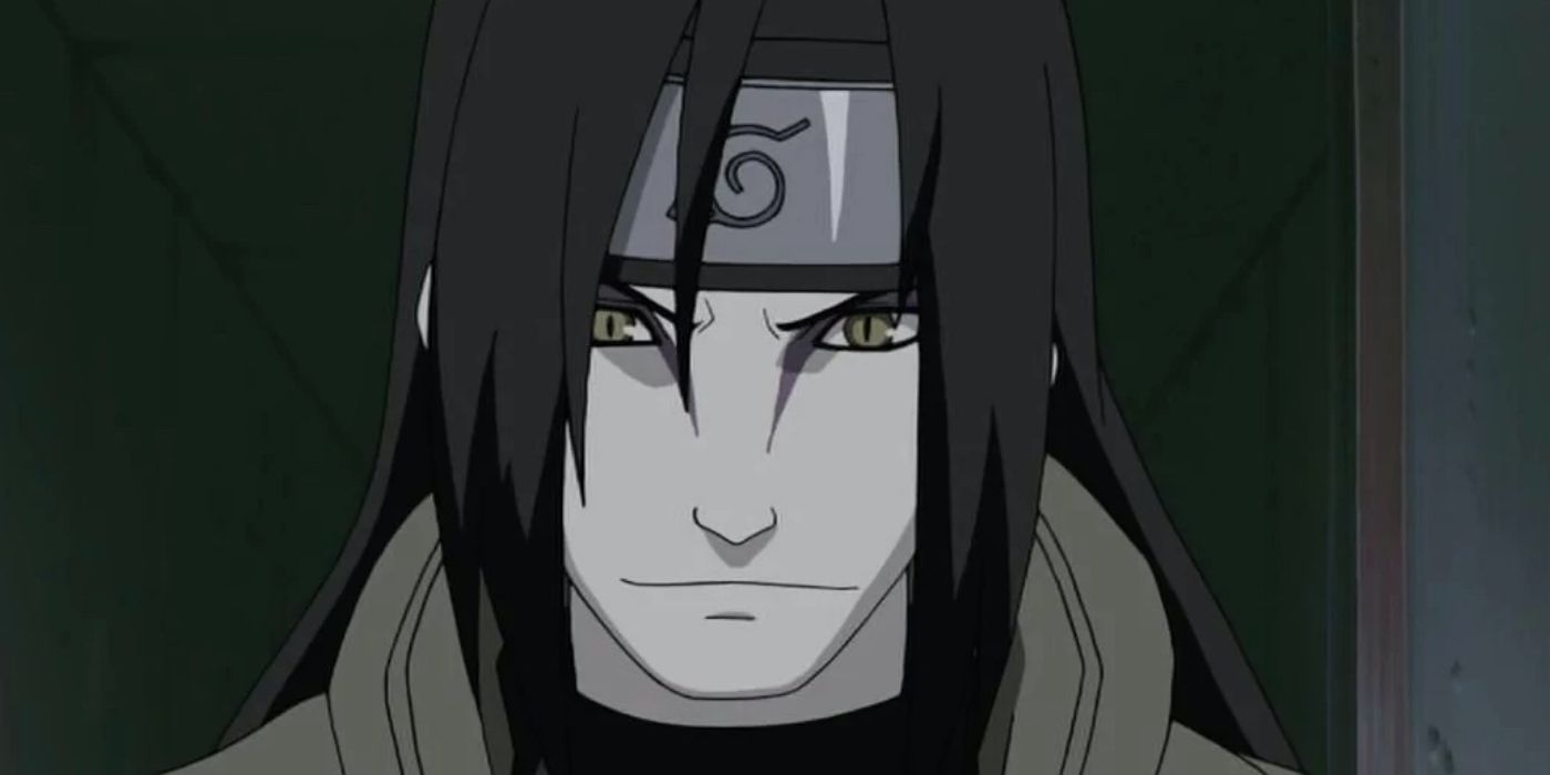 A closeup of Orochimaru in a Naruto flashback