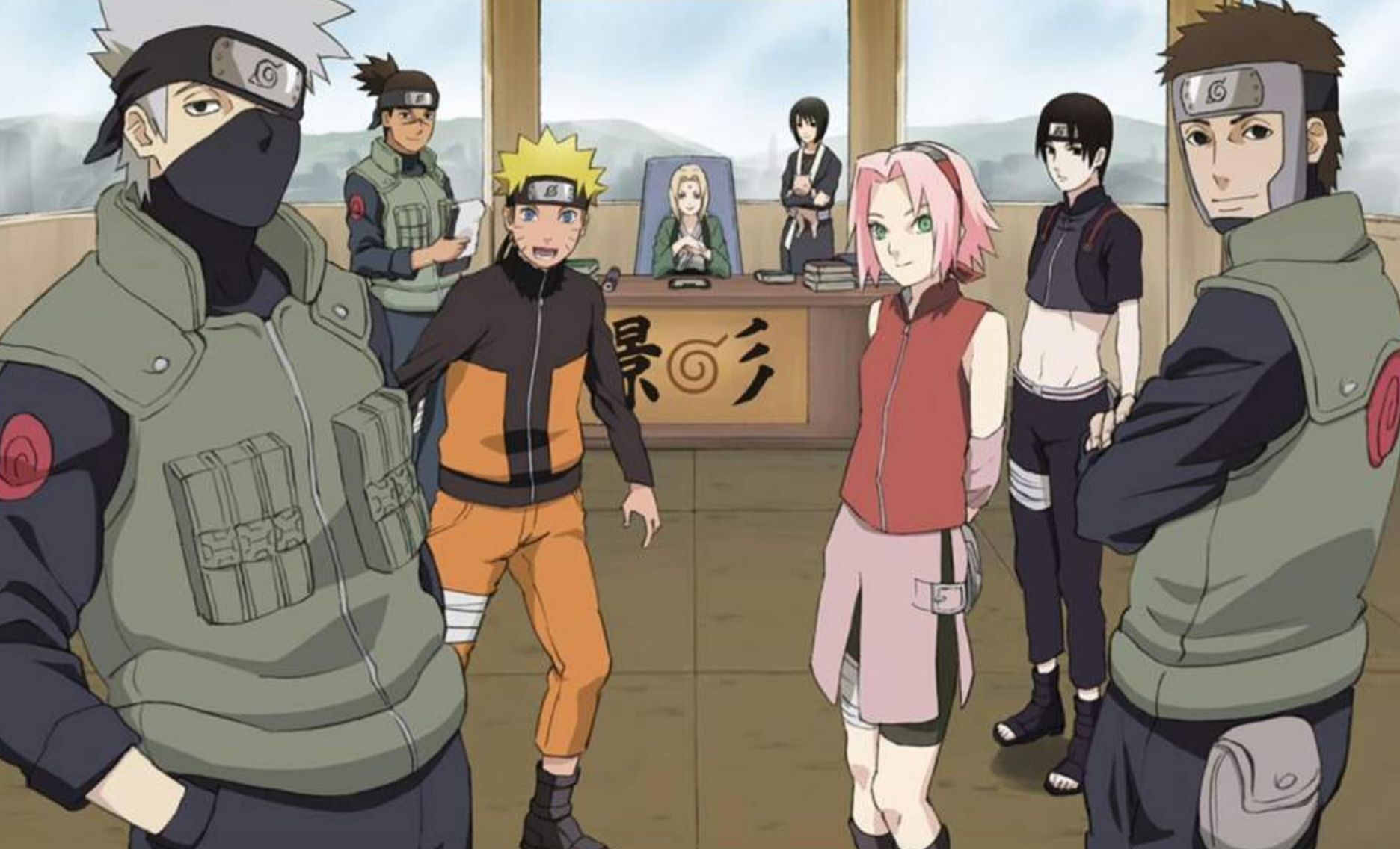 Naruto Team 7 In Office Of Lady Tsunade