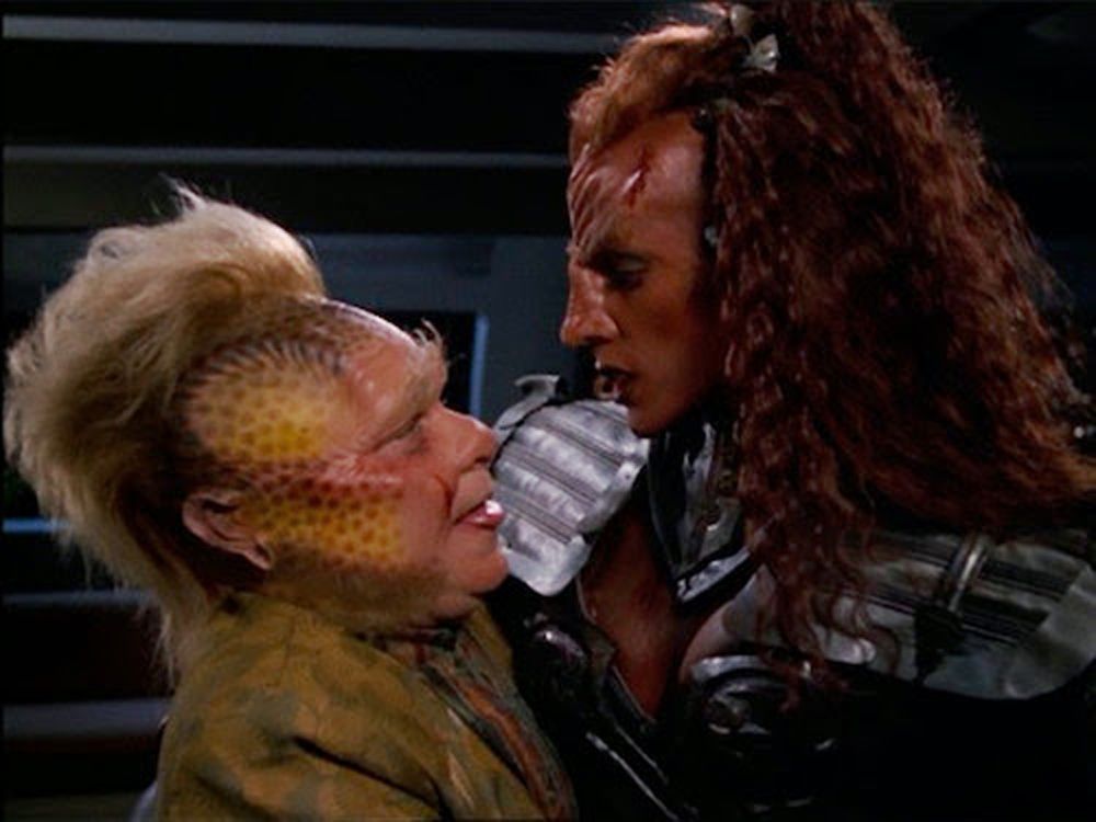 Neelix and ChRega in Voyager