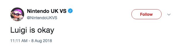Nintendo Luigi death tweet