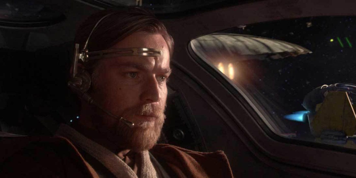Obi Wan Kenobi flying an X Wing