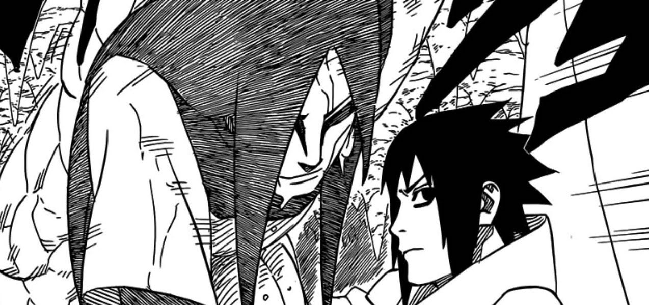 Orochimaru e Sasuke no mangá Naruto