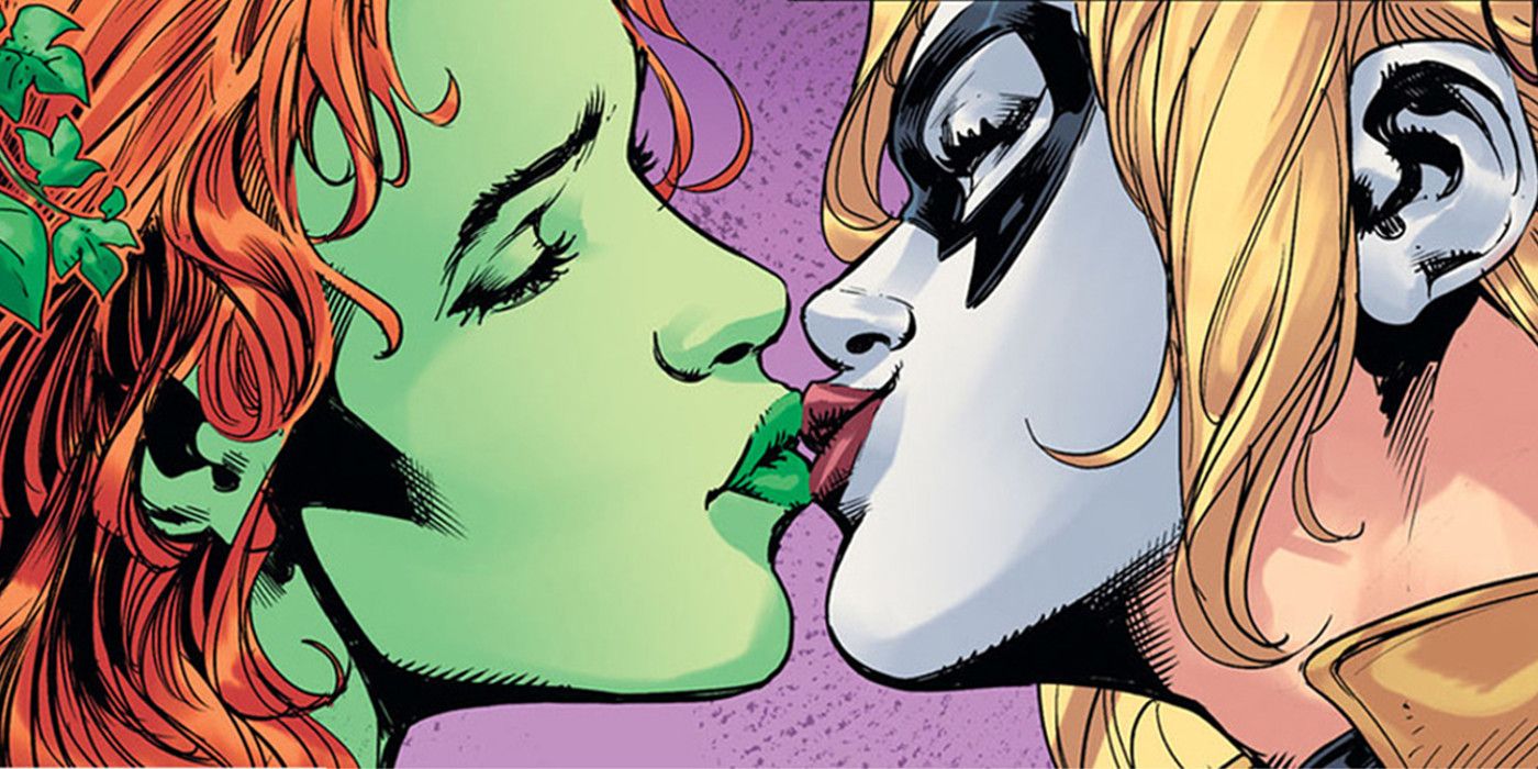 Poison Ivy and Harley Quinn Kissing