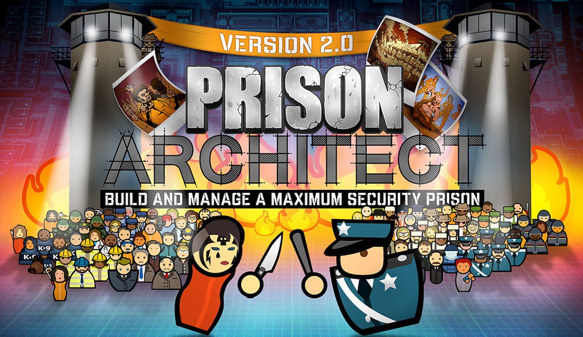 A banner image showing characters from Prison Architect 