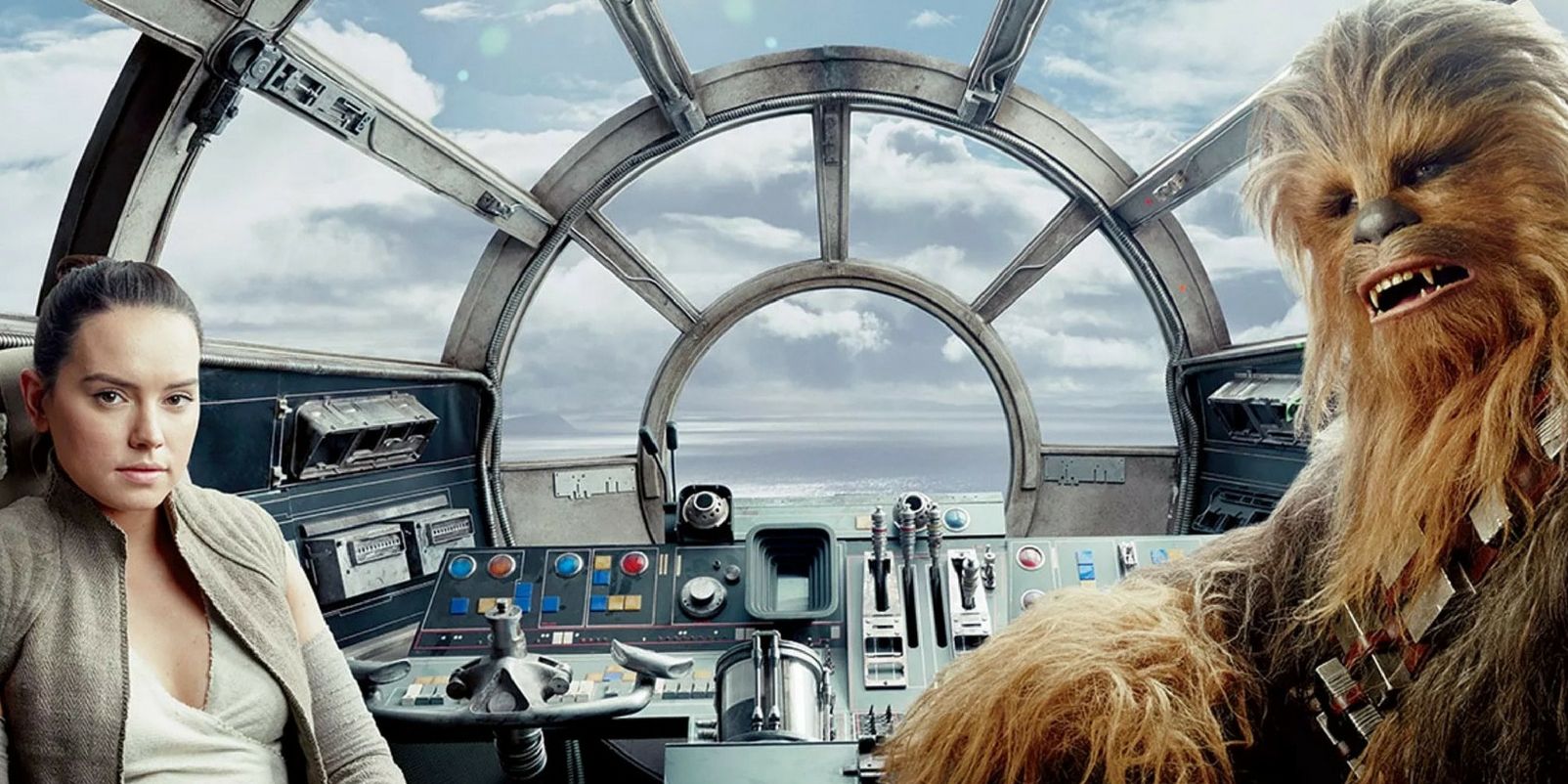 Rey Chewie Millennium Falcon Star Wars