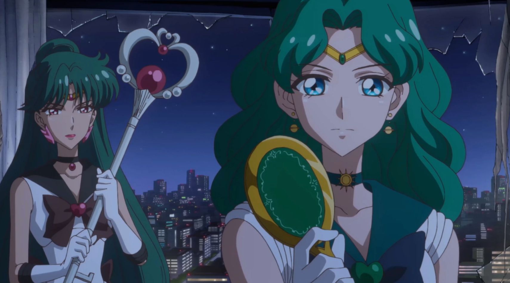 Sailor Pluto And Sailor Neptune With Their Talismans
