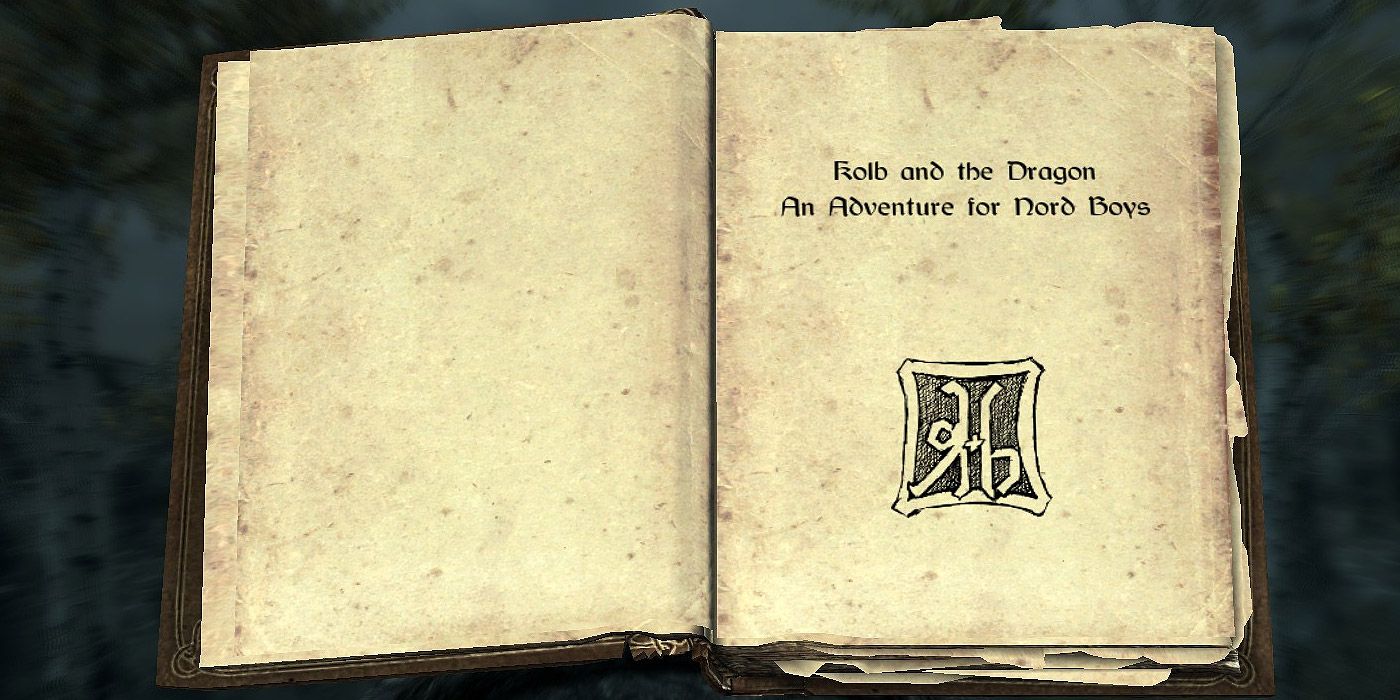 The open pages of the Kolb and the Dragon book in Skyrim