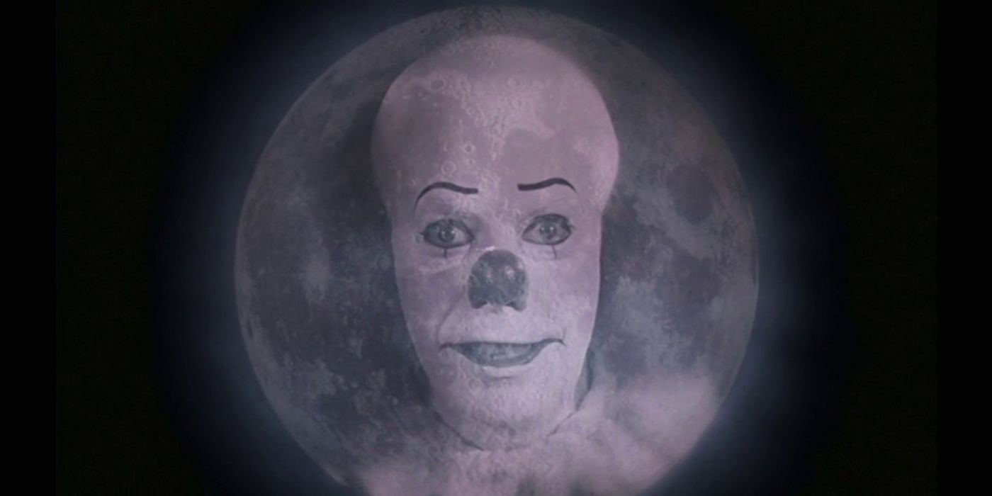 Tim Curry as Pennywise in a moon in IT