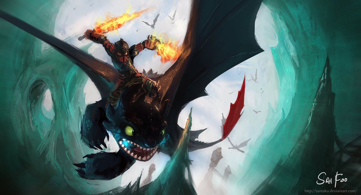 How to Train Your Dragon 2 Hiccup Toothless Fan Art