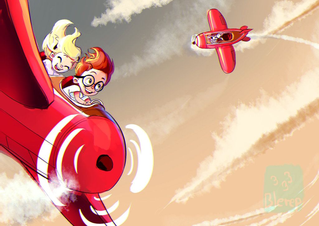 Mr Peabody Sherman and Penny Flying Fan Art