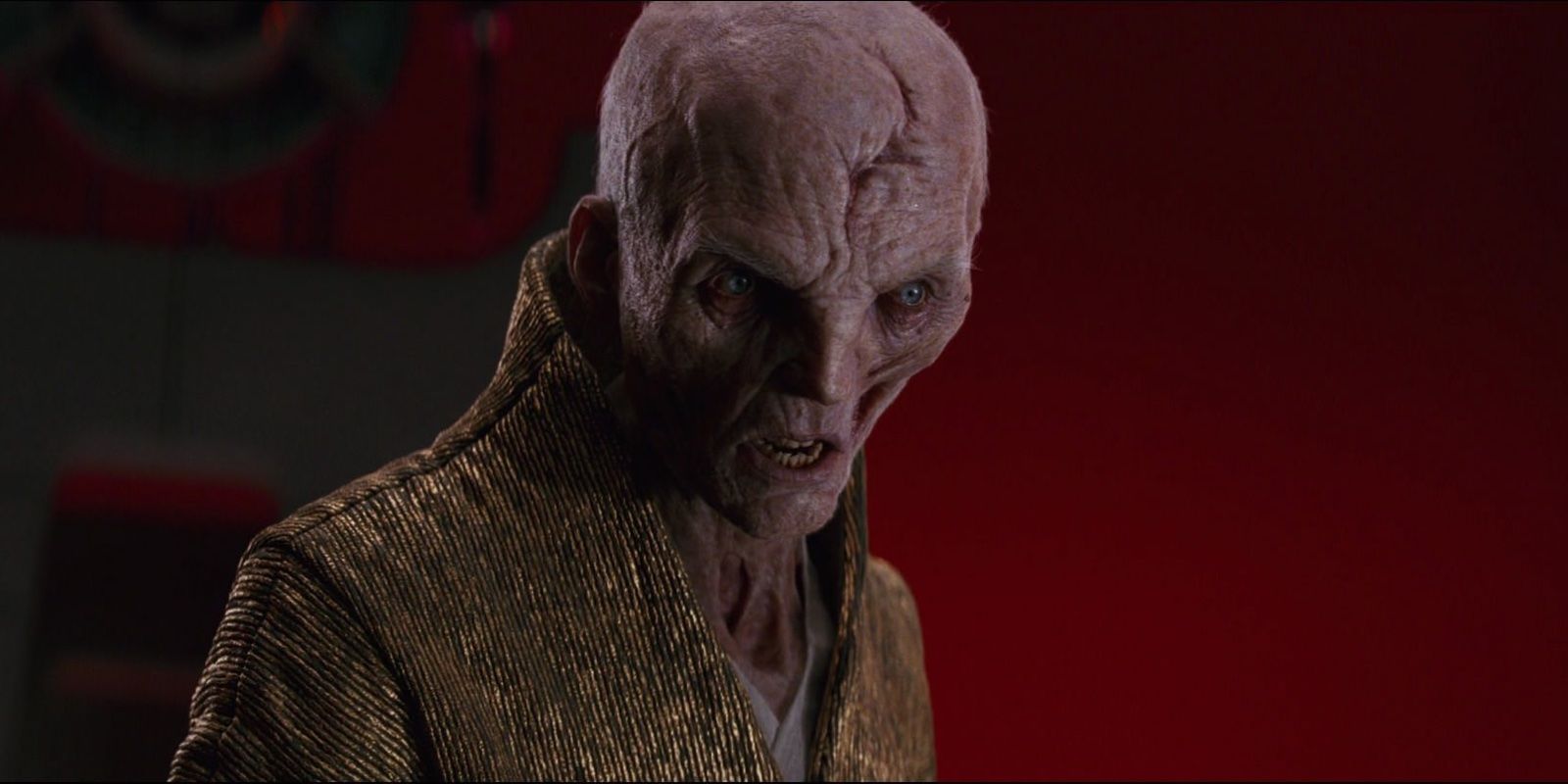 Andy Serkis as Supreme Leader Snoke in The Last Jedi