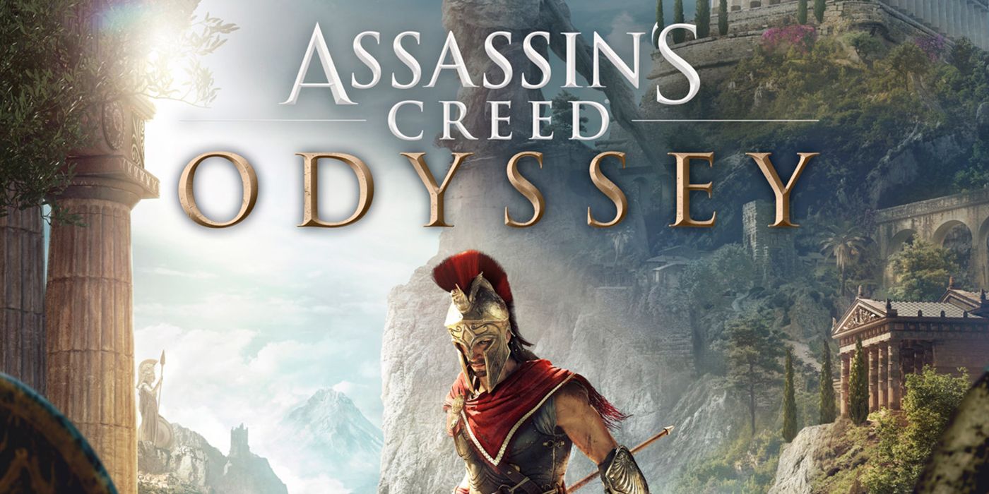 Cover art of Assassin's Creed Odyssey showing the main character and the game's logo