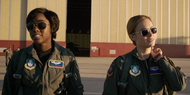 Brie Larson and Maria Rambeau as pilots walking in Captain Marvel.jpg?q=50&fit=crop&w=740&h=370&dpr=1