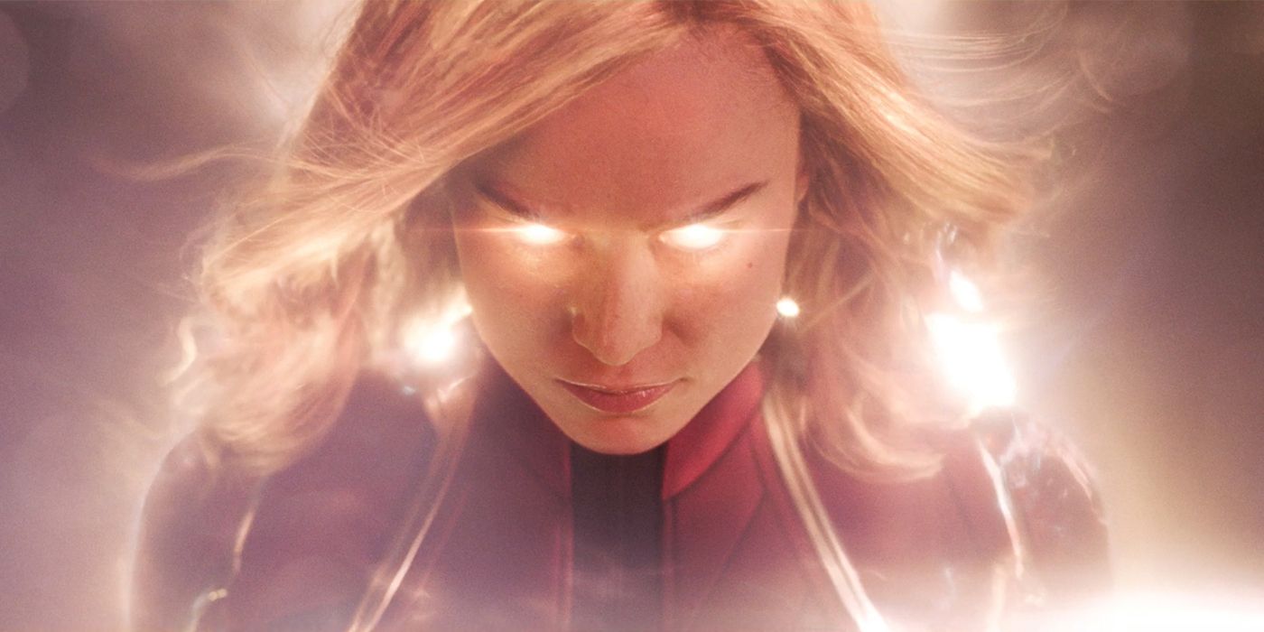 Brie Larson as Captain Marvel eyes