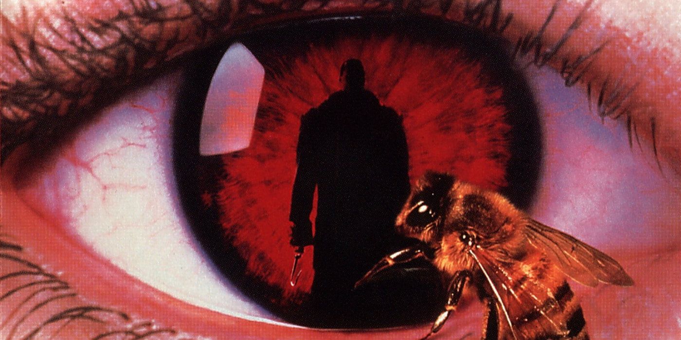 Candyman 1992 poster with Candyman silhouette in eye 