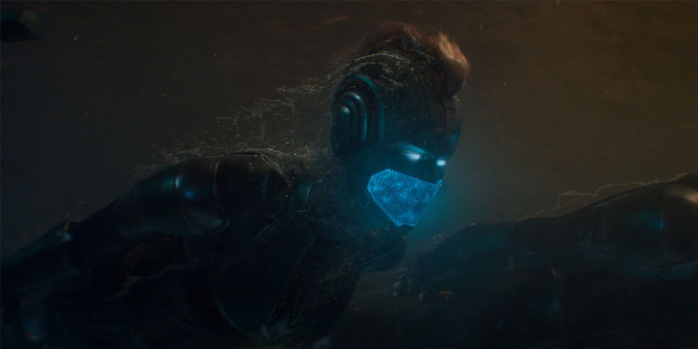Captain Marvel underwater