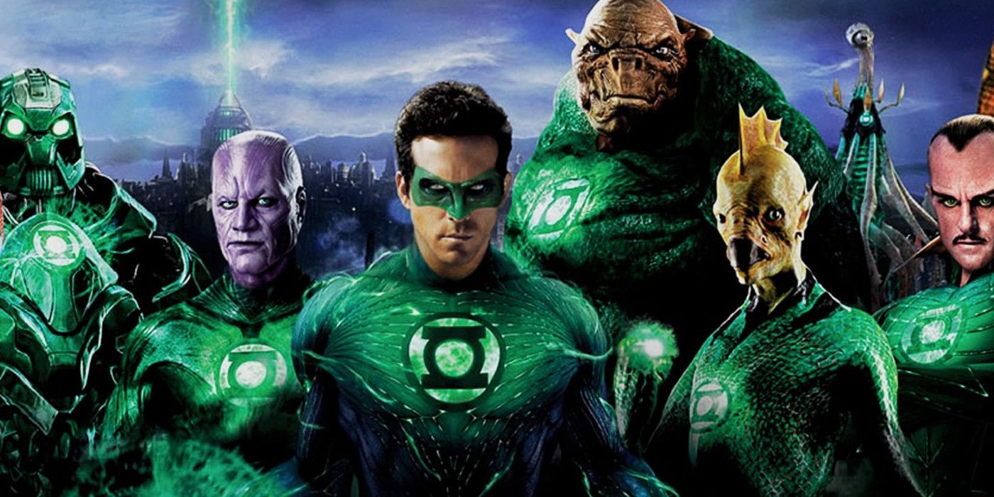 A Green Lantern Corp no pôster do filme Lanterna Verde