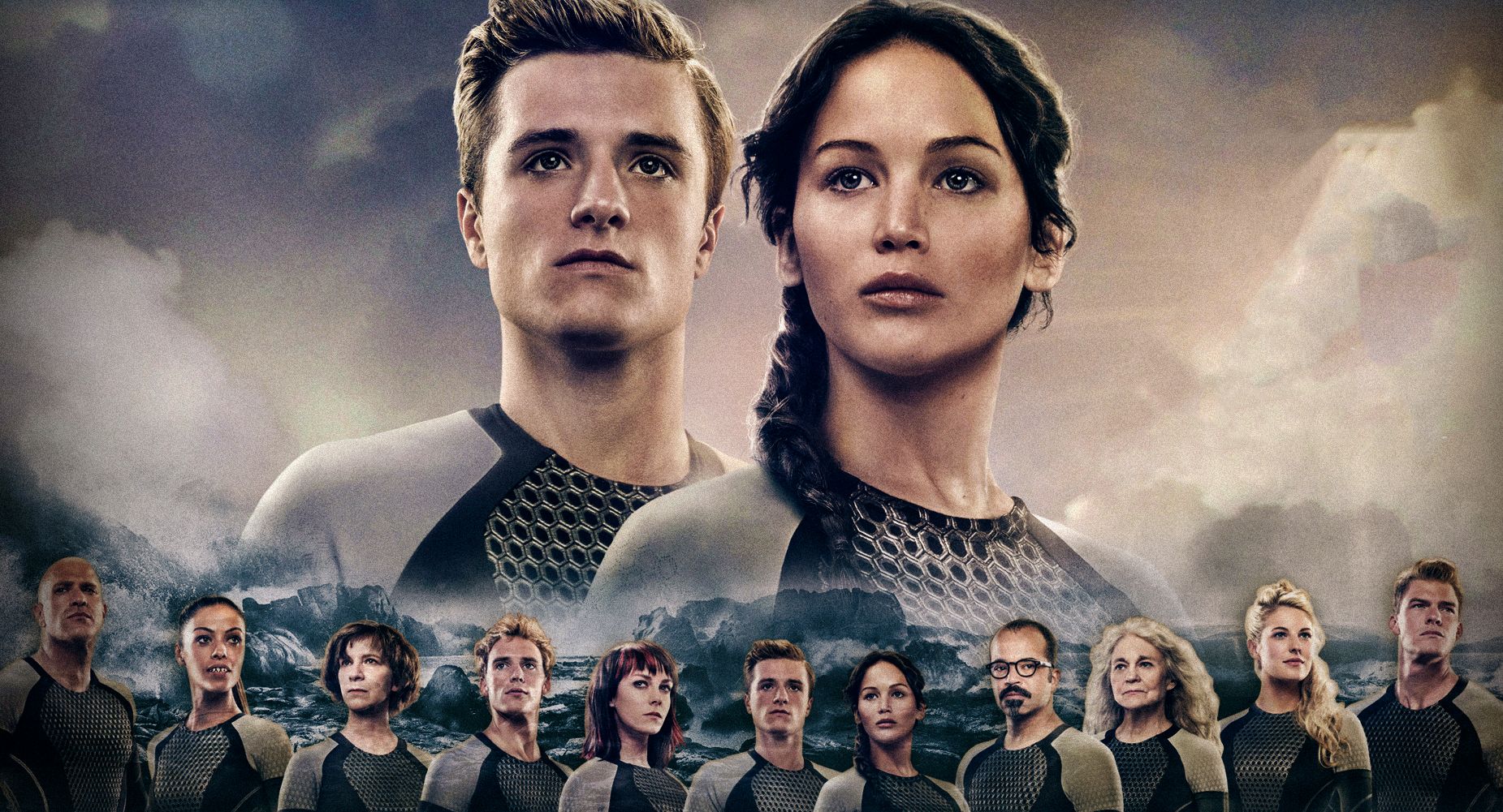 Katnis and Peeta and the other tributes for the 75th Hunger Games.