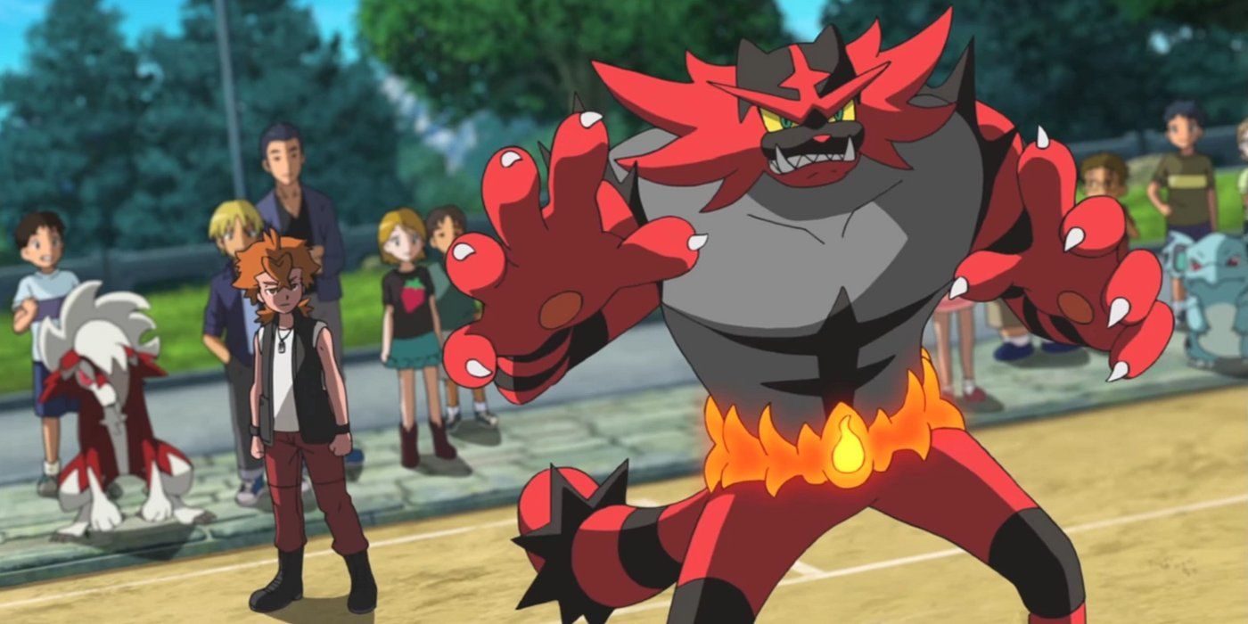 Incineroar in battle in the Pokémon Generations anime.