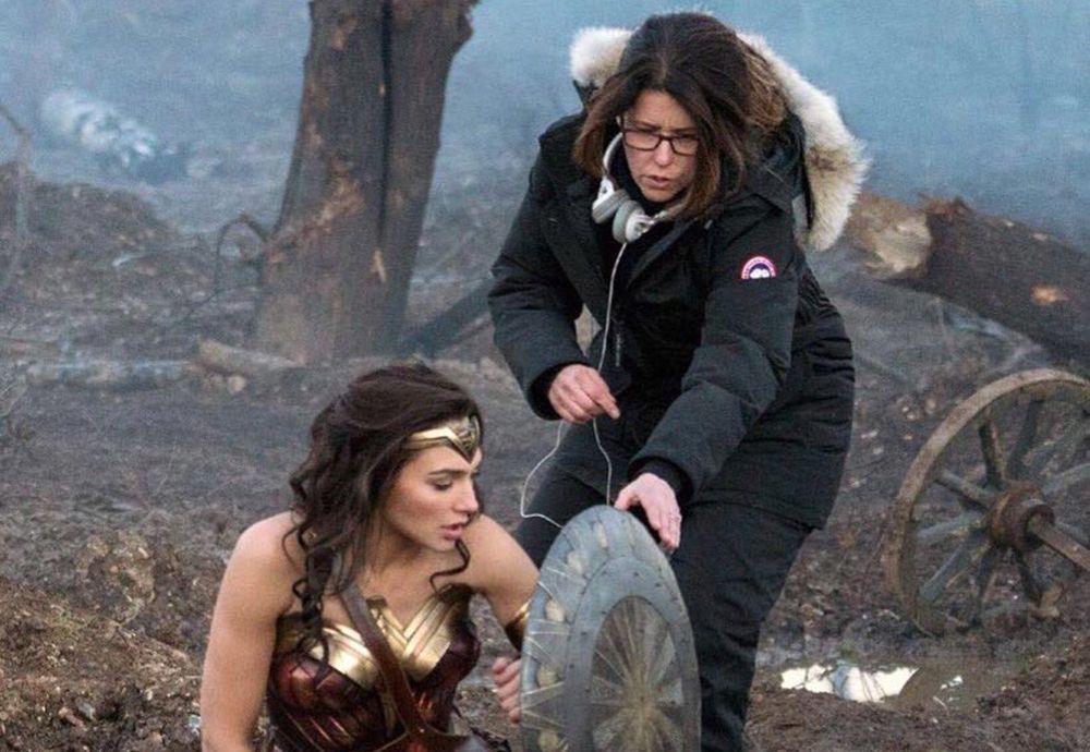 Jenkins and Gadot on Set Wonder Woman