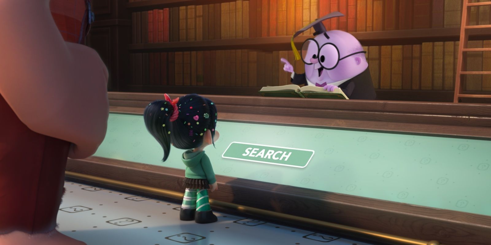 Mr. Knowsmore running the search bar in Ralph Breaks the Internet