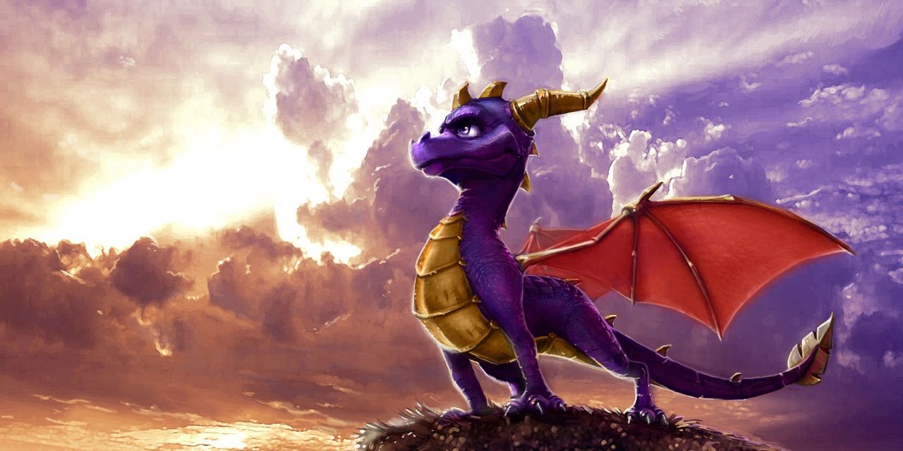 A dragon up at the horizon in Legend of Spyro