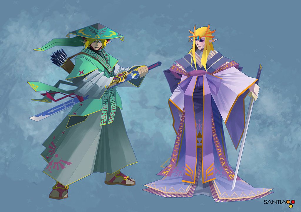 Link and Zelda Eastern Asian Influence