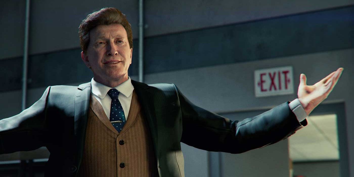 Norman Osborn standing with arms out stretched in Marvel's Spider-Man