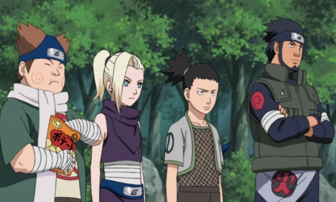 Naruto Team 10 Includes Ino Shikamaru Choji and Asuma as sensei