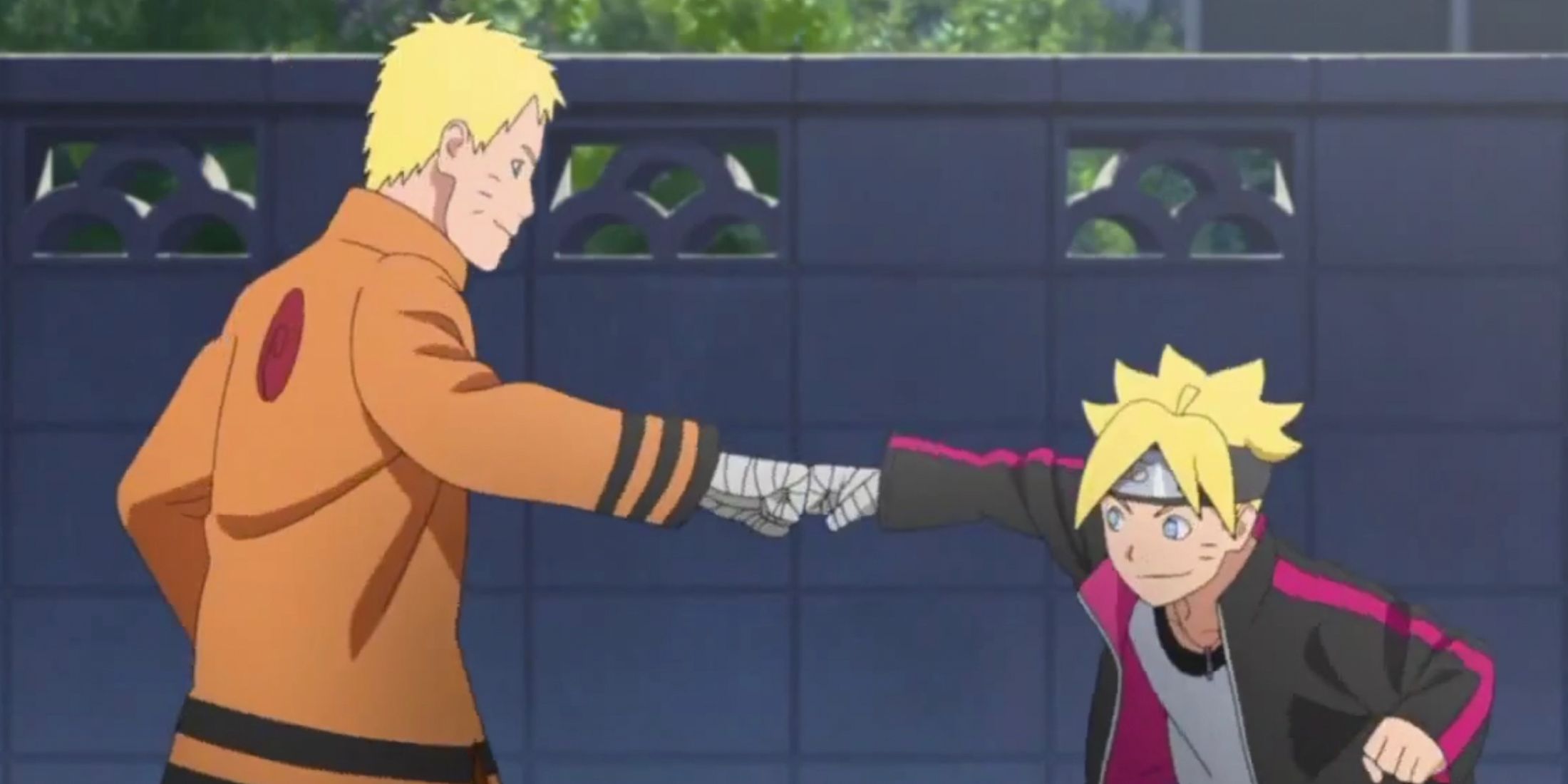 Naruto and Boruto fistbump in the Boruto series