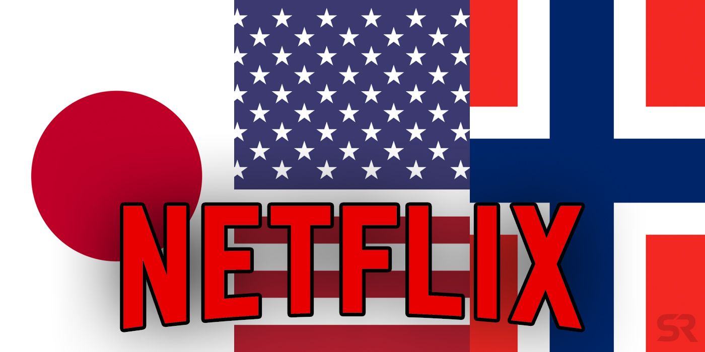 Netflix with Japan US and Norway Flags