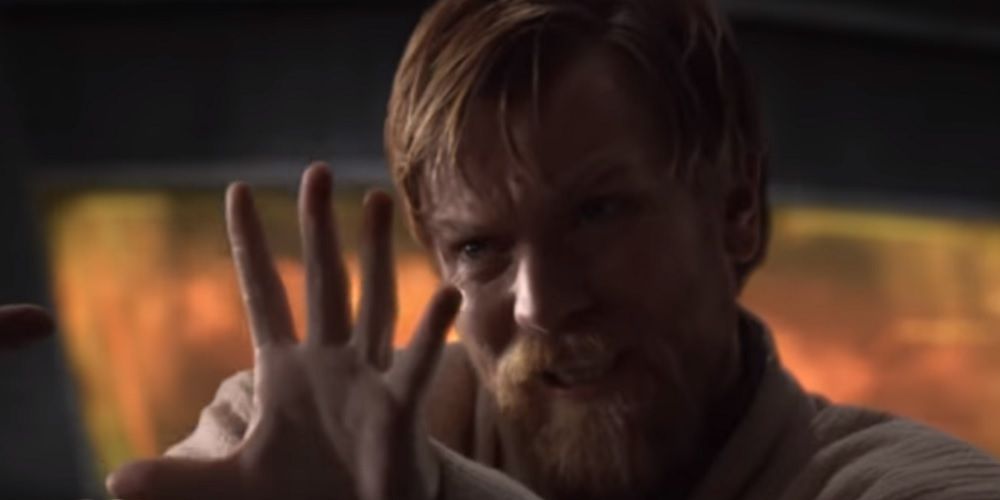 Obi Wan Kenobi Force push in Star Wars Revenge of the Sith