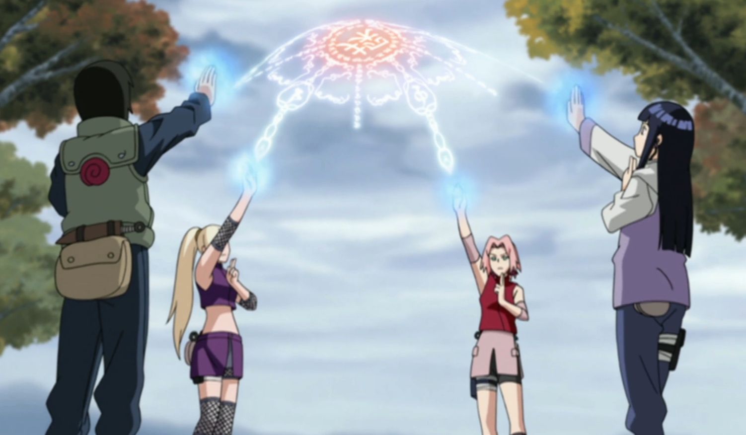 Orochimaru Search Team 3 Includes Shizune Ino Sakura and Hinata in Naruto Shippuden