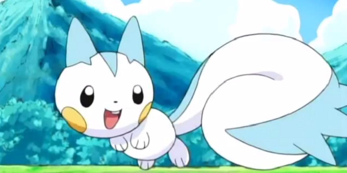 Pachirisu smiling in the Pokémon anime