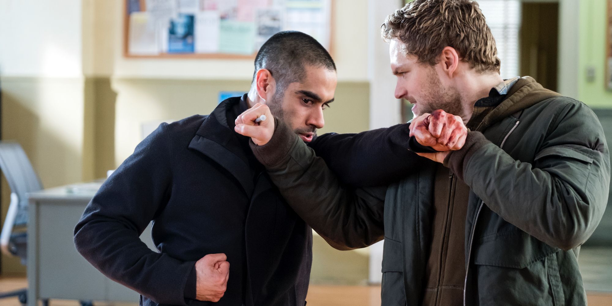 Sacha Dhawan and Finn Jones in Iron Fist Season 2 Netfix