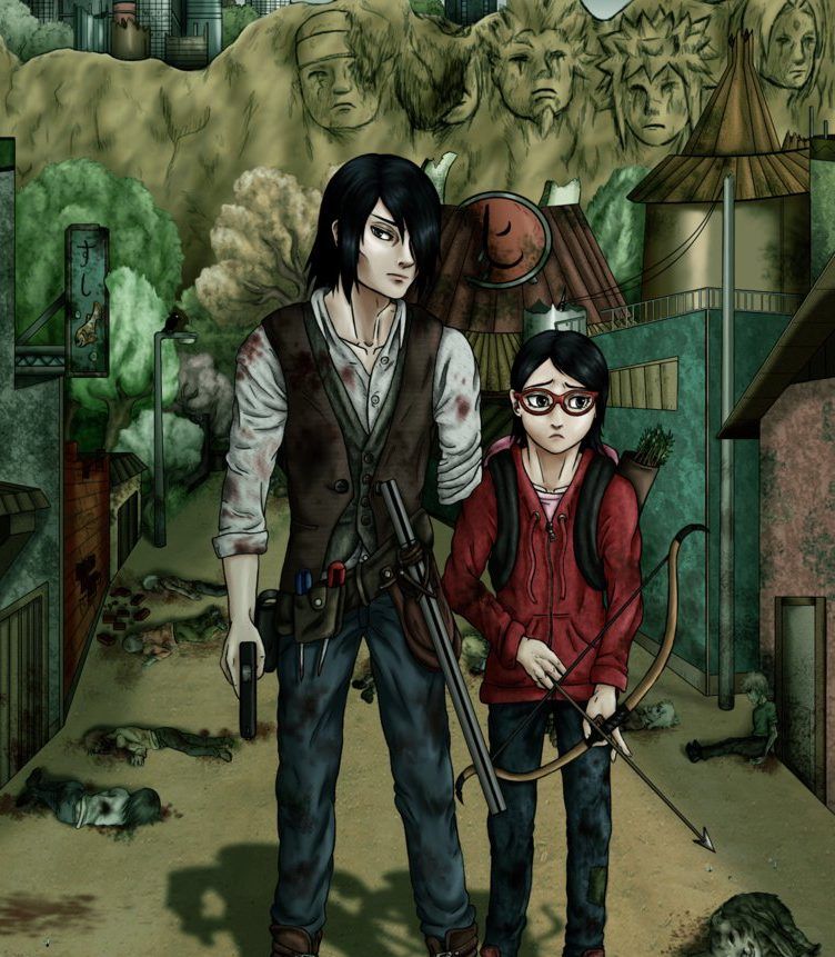 Sasuke and Sarada in The Walking Dead by Silver-WillowWing on Deviant Art