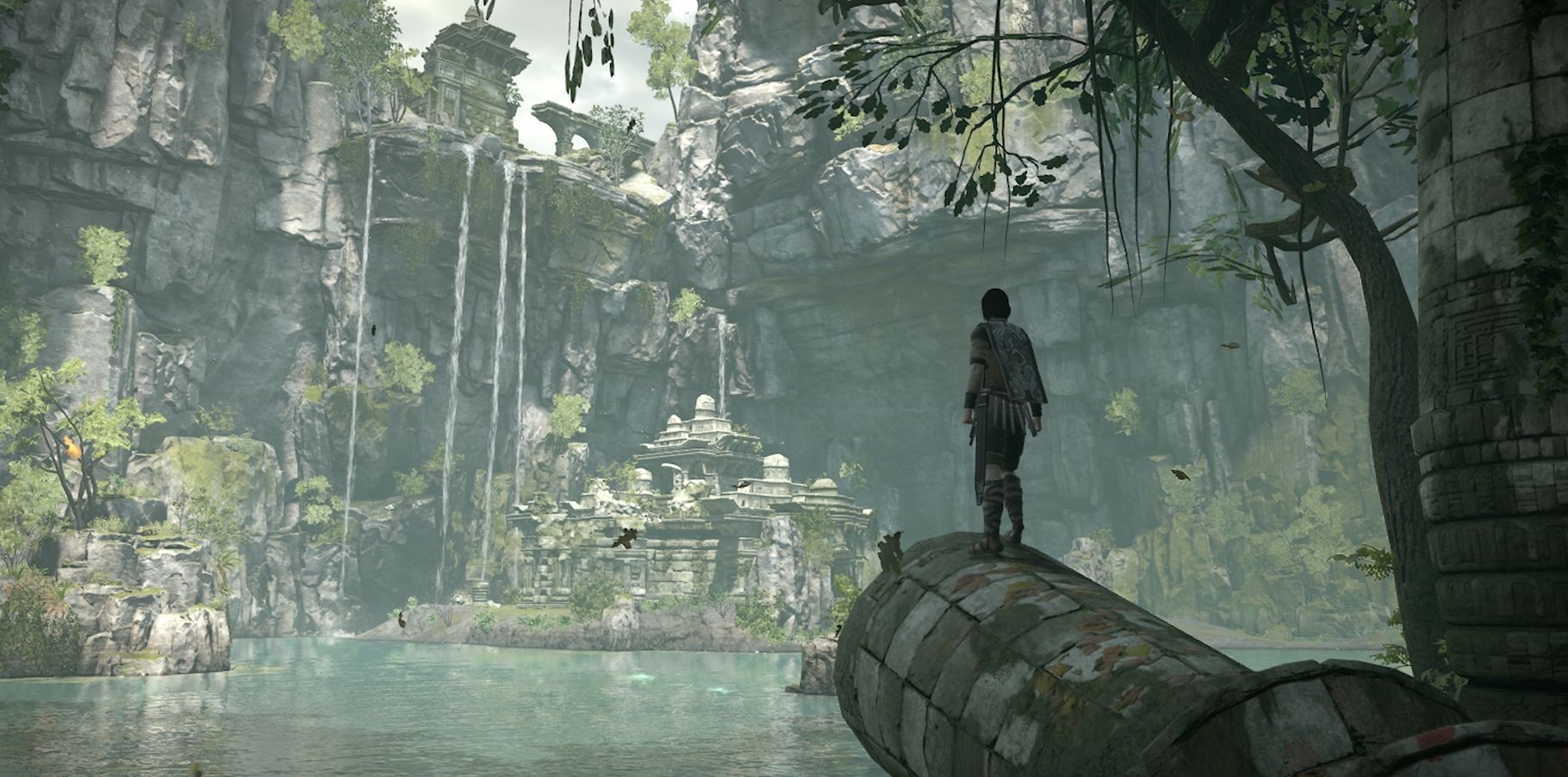 A character at the secret garden in Shadow Of The Colossus 