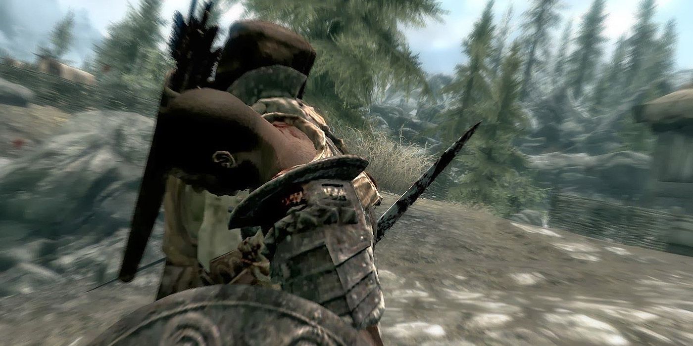 A player kills the Rude Warrior in Skyrim