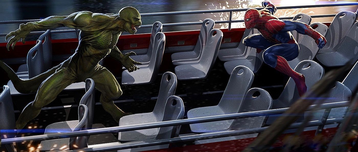 Spider-Man and Lizard Concept Art for The Amazing Spider-Man