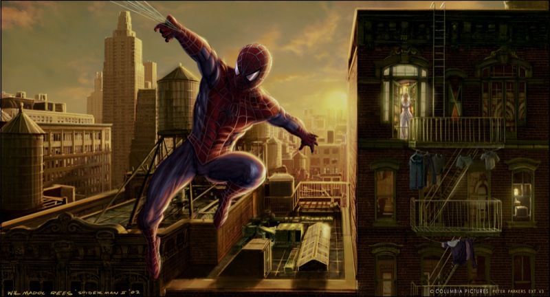 Spider-Man and Mary Jane Concept Art in Spider-Man 2
