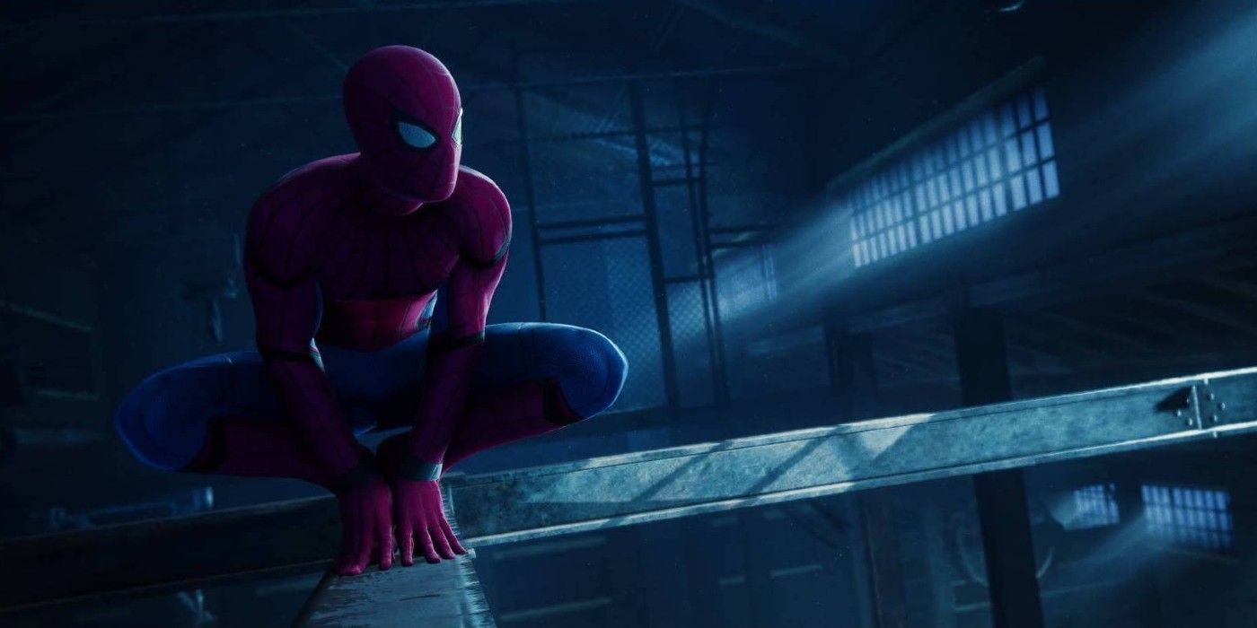 Spider-Man in a warehouse in Spider-Man PS4