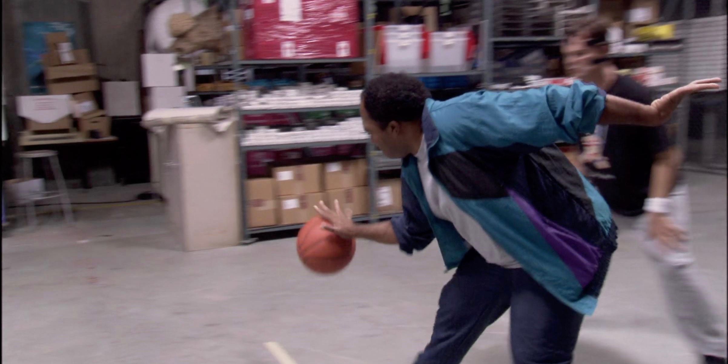 Stanley Playing Basketball In The Office.