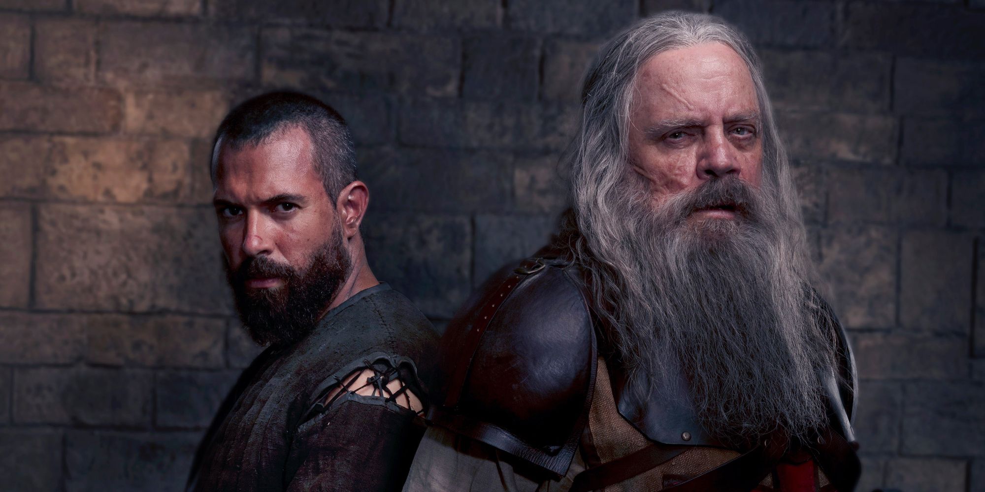 Tom Cullen and Mark Hamill in Knightfall Season 2