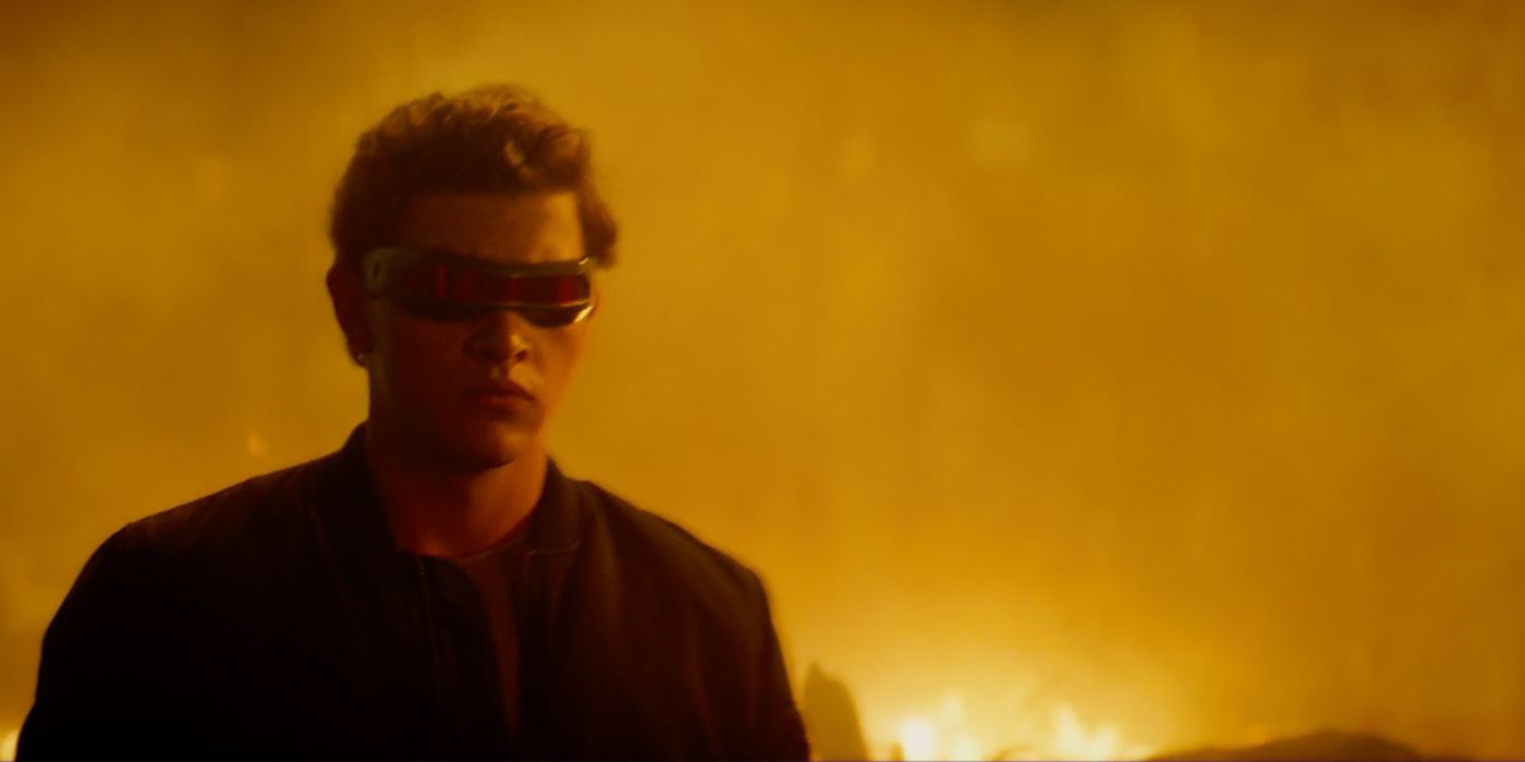 Tye Sheridan around fire in X-Men Dark Phoenix