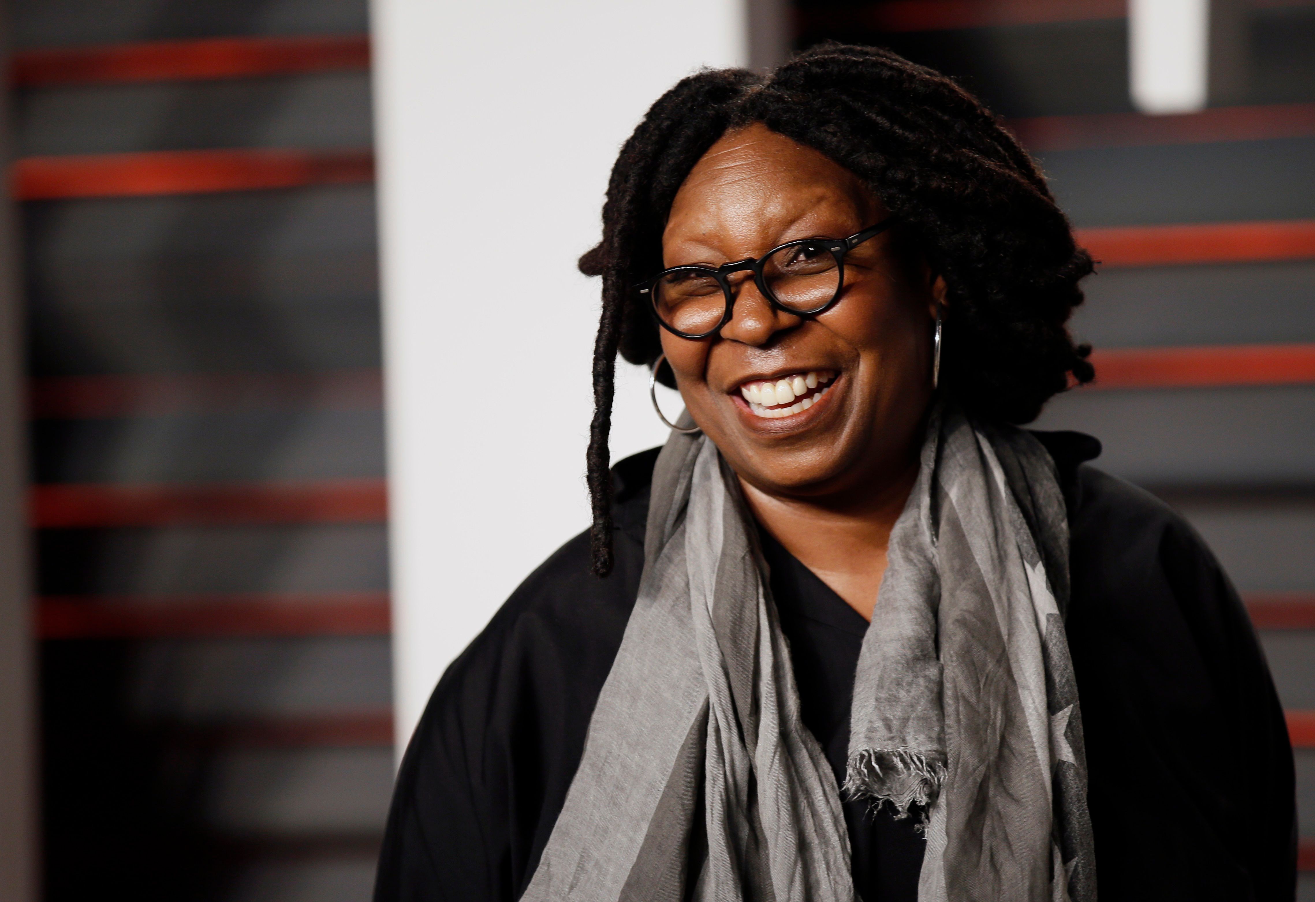 Actress Whoopi Goldberg arrives at the Vanity Fair Oscar Party in Beverly Hills, California