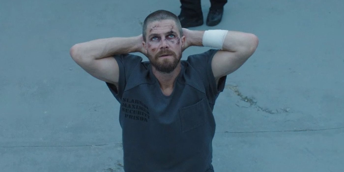 Arrow Season 7 Oliver Queen Stephen Amell in prison