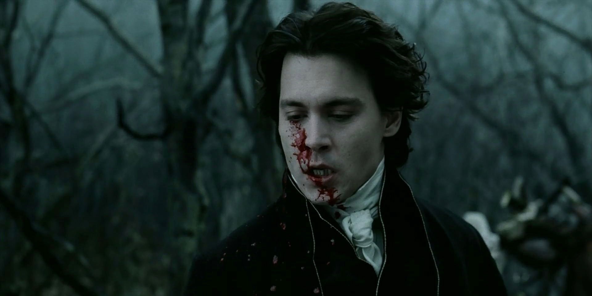 Blood Splattered Johnny Depp in Sleepy Hollow