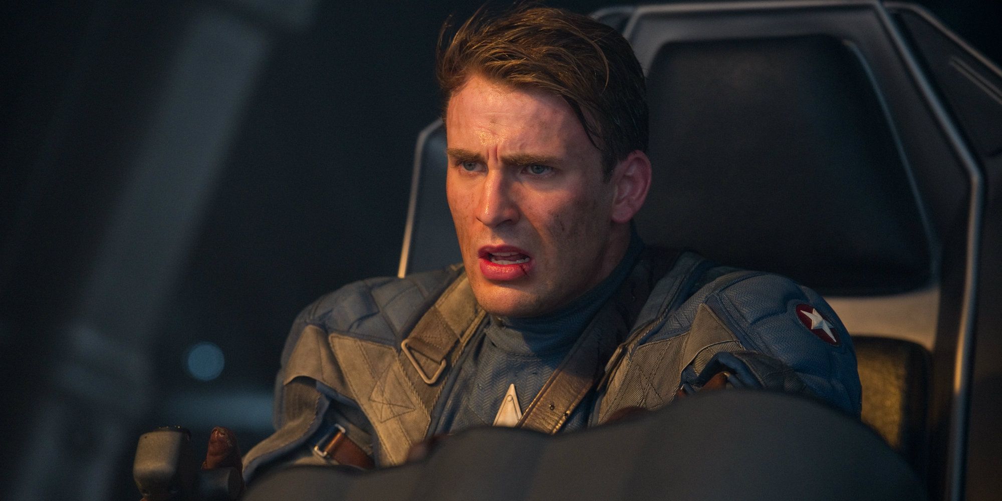 Chris Evans flying a plane in Captain America The First Avenger