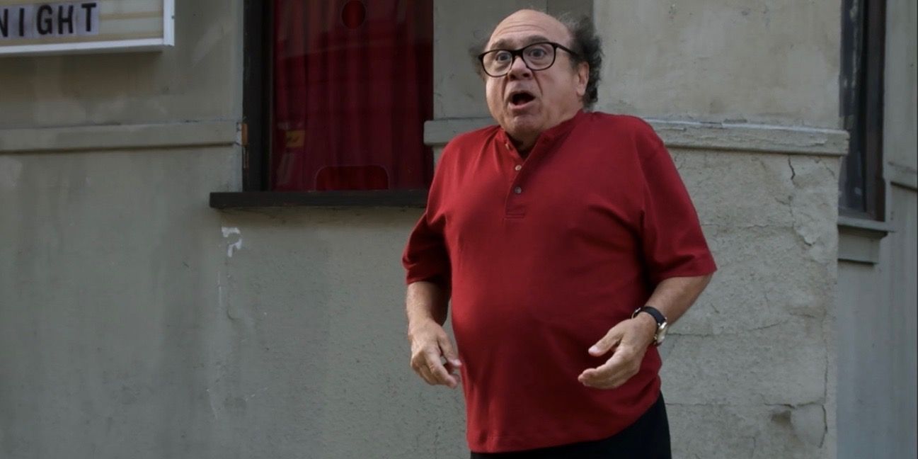 Danny DeVito as Frank Reynolds looking concerned in It's Always Sunny in Philadelphia.